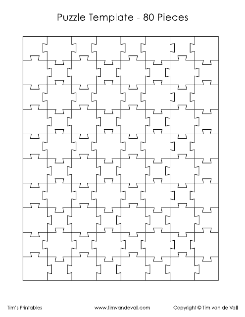 Puzzle Template - 80 Pieces