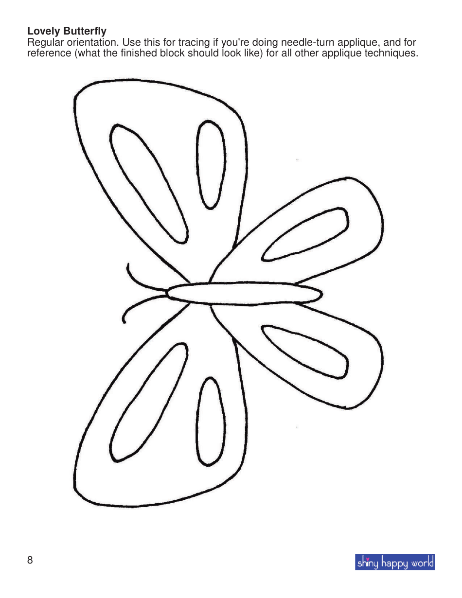Butterfly Applique Pattern Template, Page 8