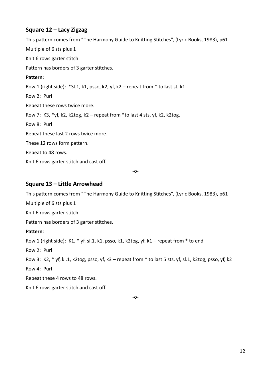 Lace Mystery Blanket Knitting  Crochet Pattern, Page 12
