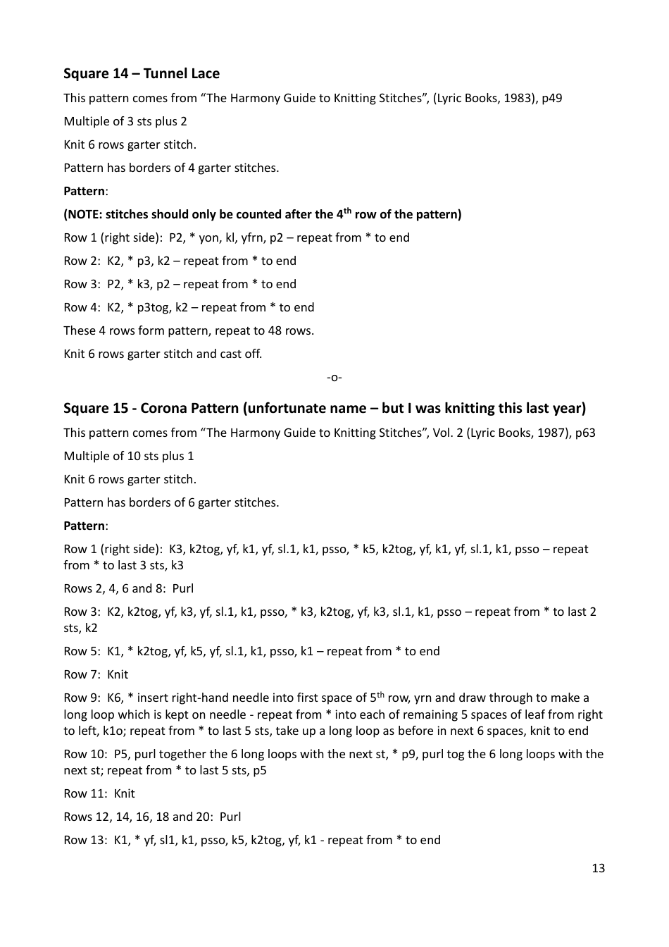 Lace Mystery Blanket Knitting  Crochet Pattern, Page 13