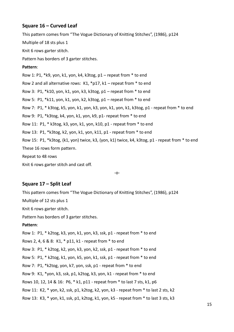 Lace Mystery Blanket Knitting  Crochet Pattern, Page 15