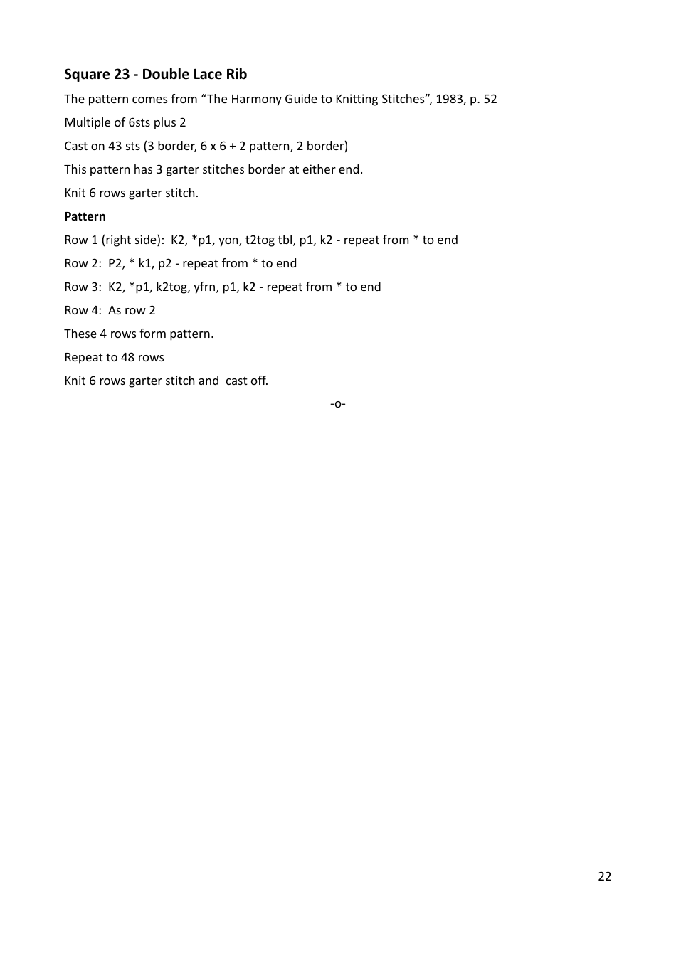 Lace Mystery Blanket Knitting  Crochet Pattern, Page 22