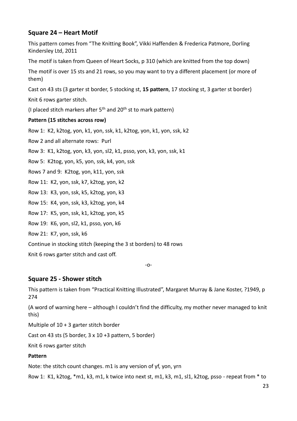 Lace Mystery Blanket Knitting  Crochet Pattern, Page 23