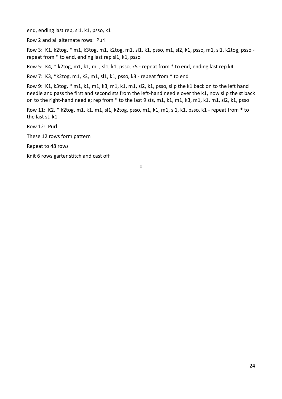 Lace Mystery Blanket Knitting  Crochet Pattern, Page 24