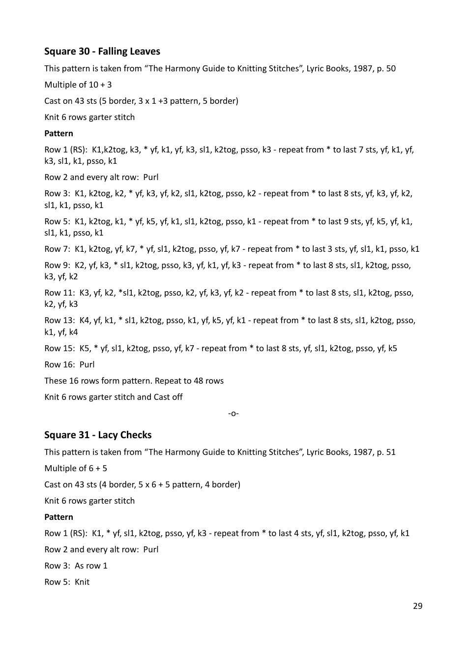 Lace Mystery Blanket Knitting  Crochet Pattern, Page 29