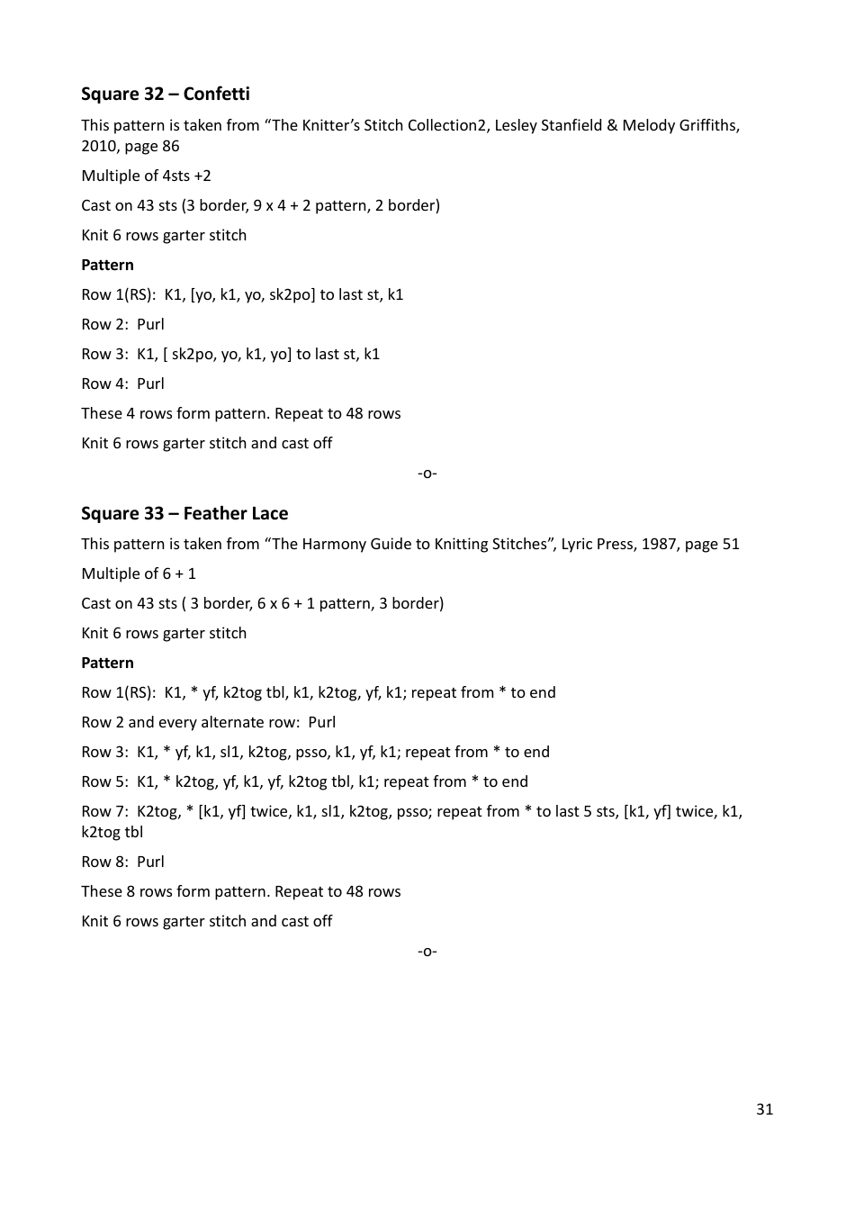 Lace Mystery Blanket Knitting  Crochet Pattern, Page 31