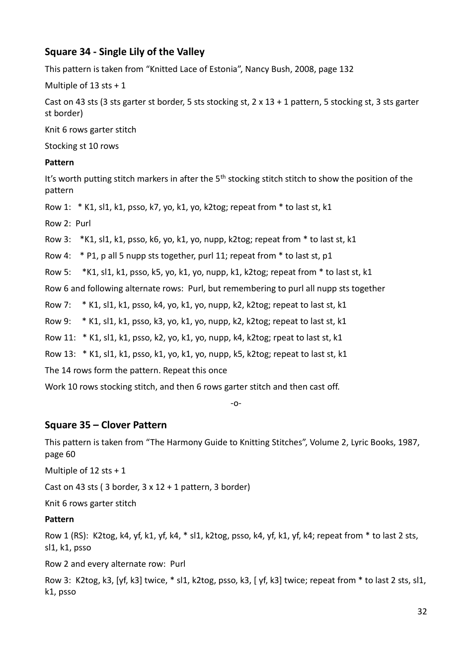Lace Mystery Blanket Knitting  Crochet Pattern, Page 32