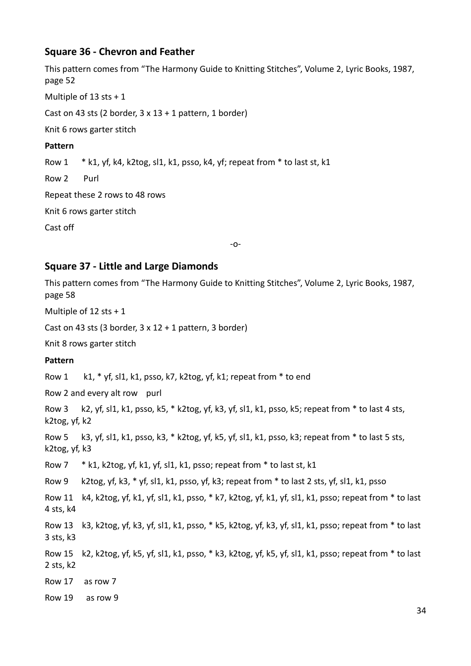 Lace Mystery Blanket Knitting  Crochet Pattern, Page 34