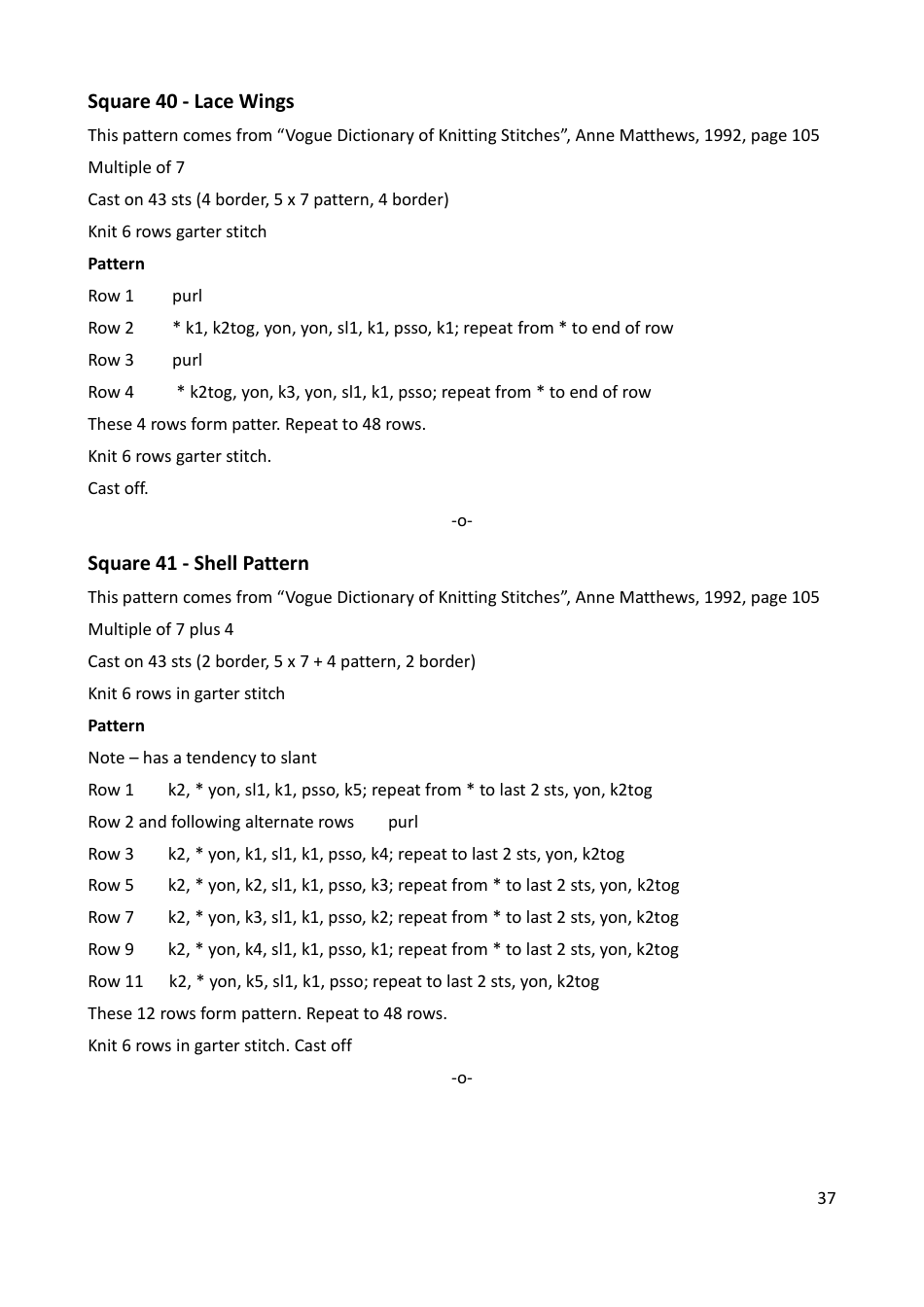 Lace Mystery Blanket Knitting  Crochet Pattern, Page 37