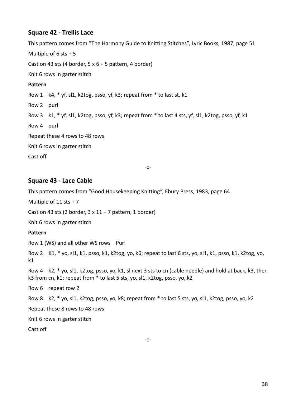 Lace Mystery Blanket Knitting  Crochet Pattern, Page 38