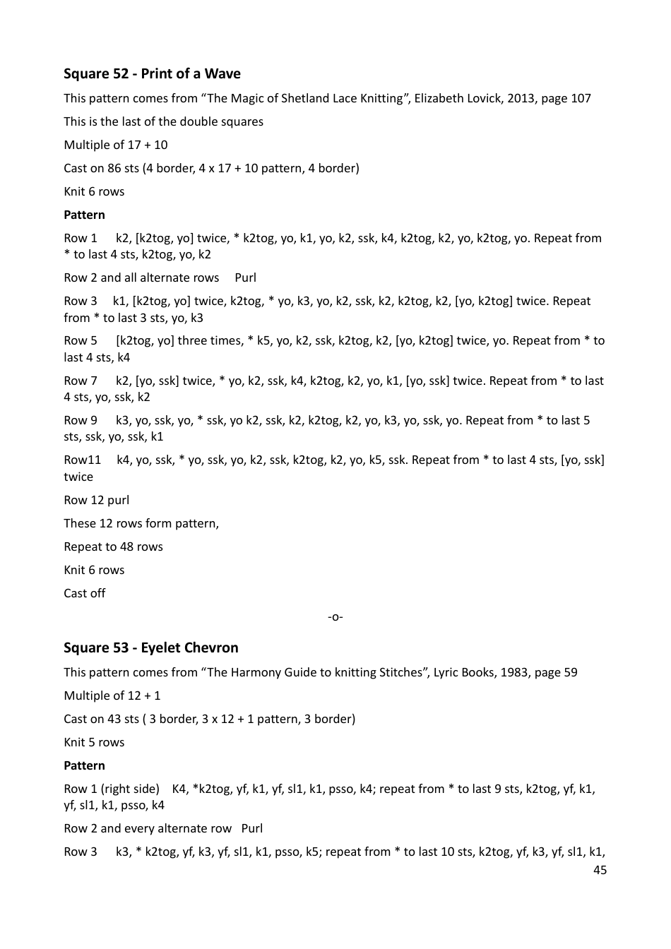 Lace Mystery Blanket Knitting  Crochet Pattern, Page 45