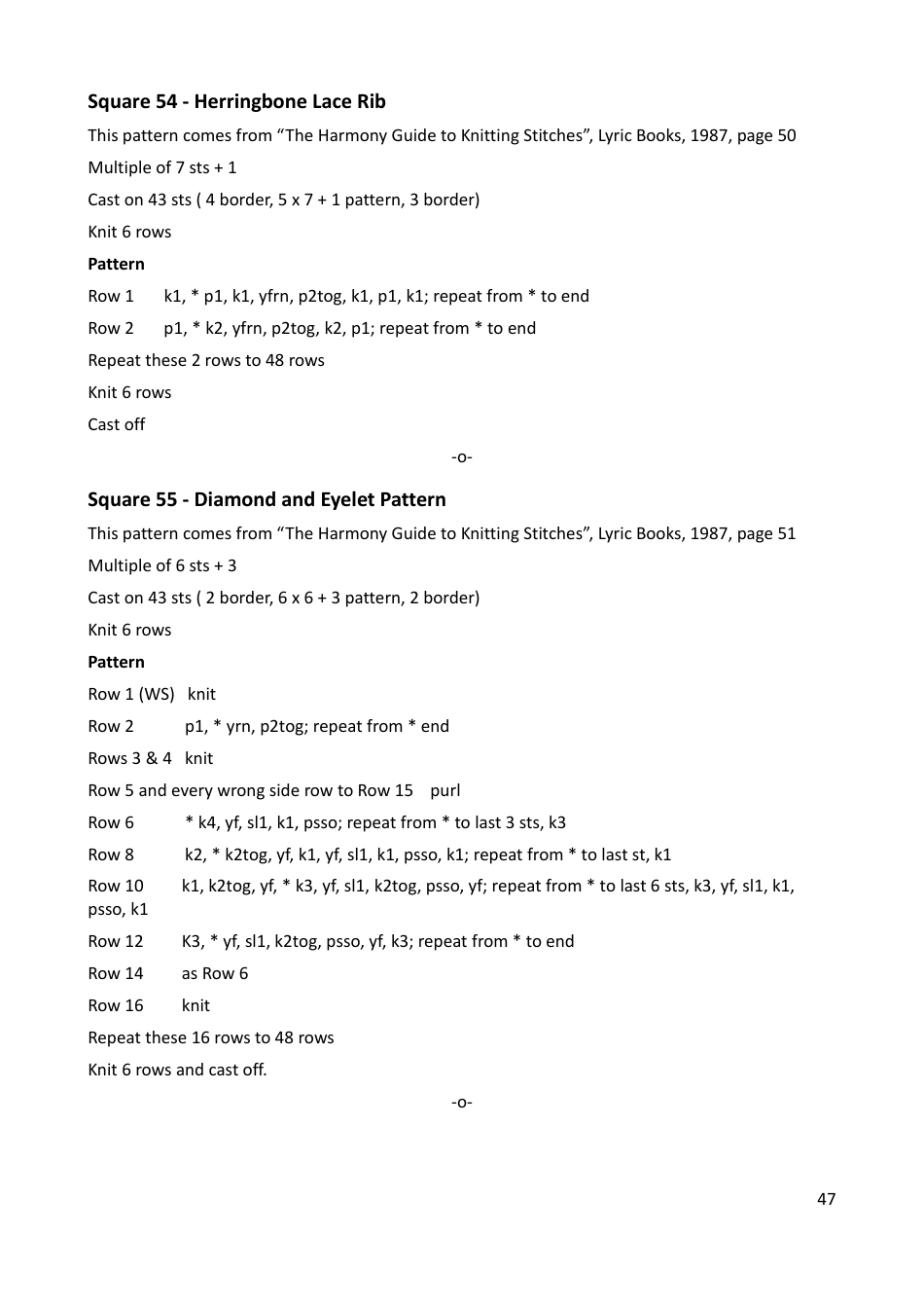 Lace Mystery Blanket Knitting  Crochet Pattern, Page 47