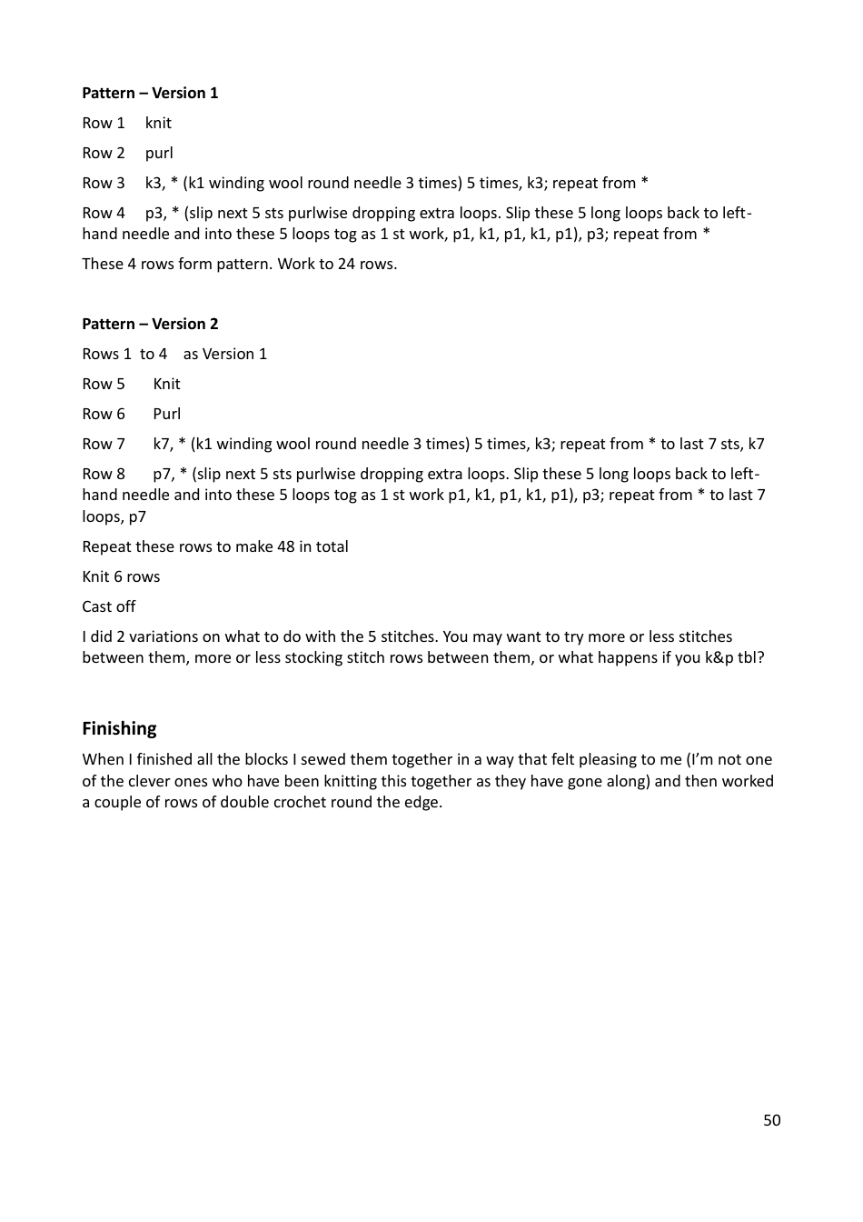 Lace Mystery Blanket Knitting  Crochet Pattern, Page 50