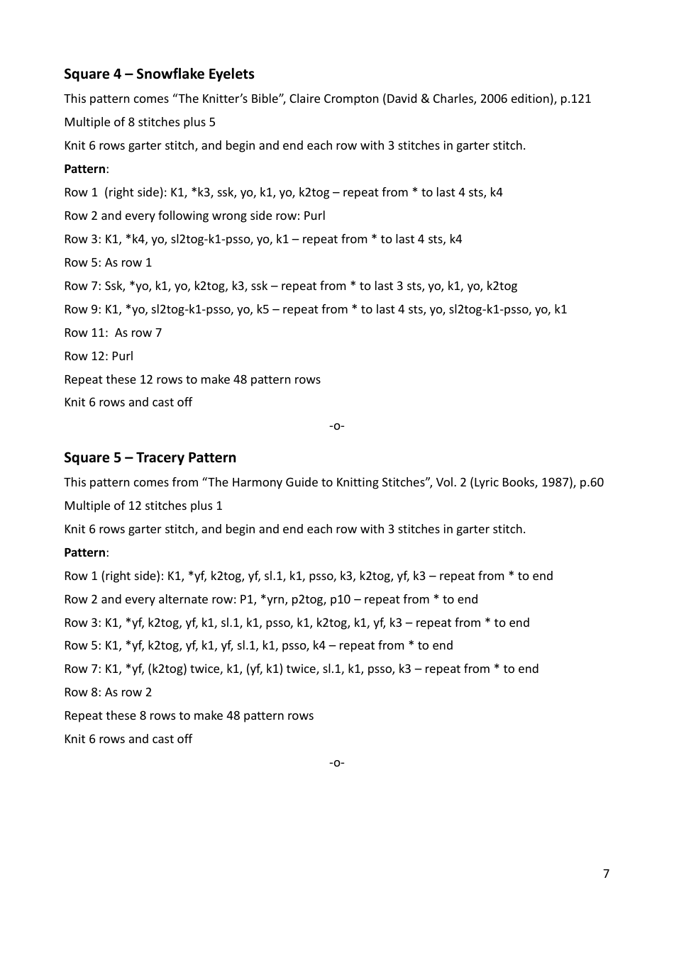 Lace Mystery Blanket Knitting  Crochet Pattern, Page 7