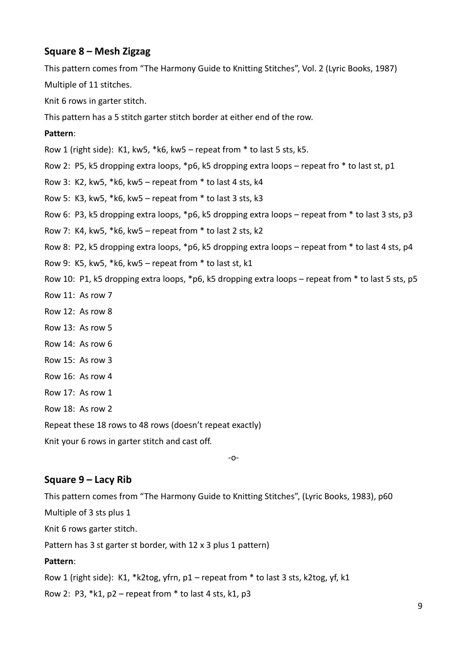 Lace Mystery Blanket Knitting  Crochet Pattern, Page 9