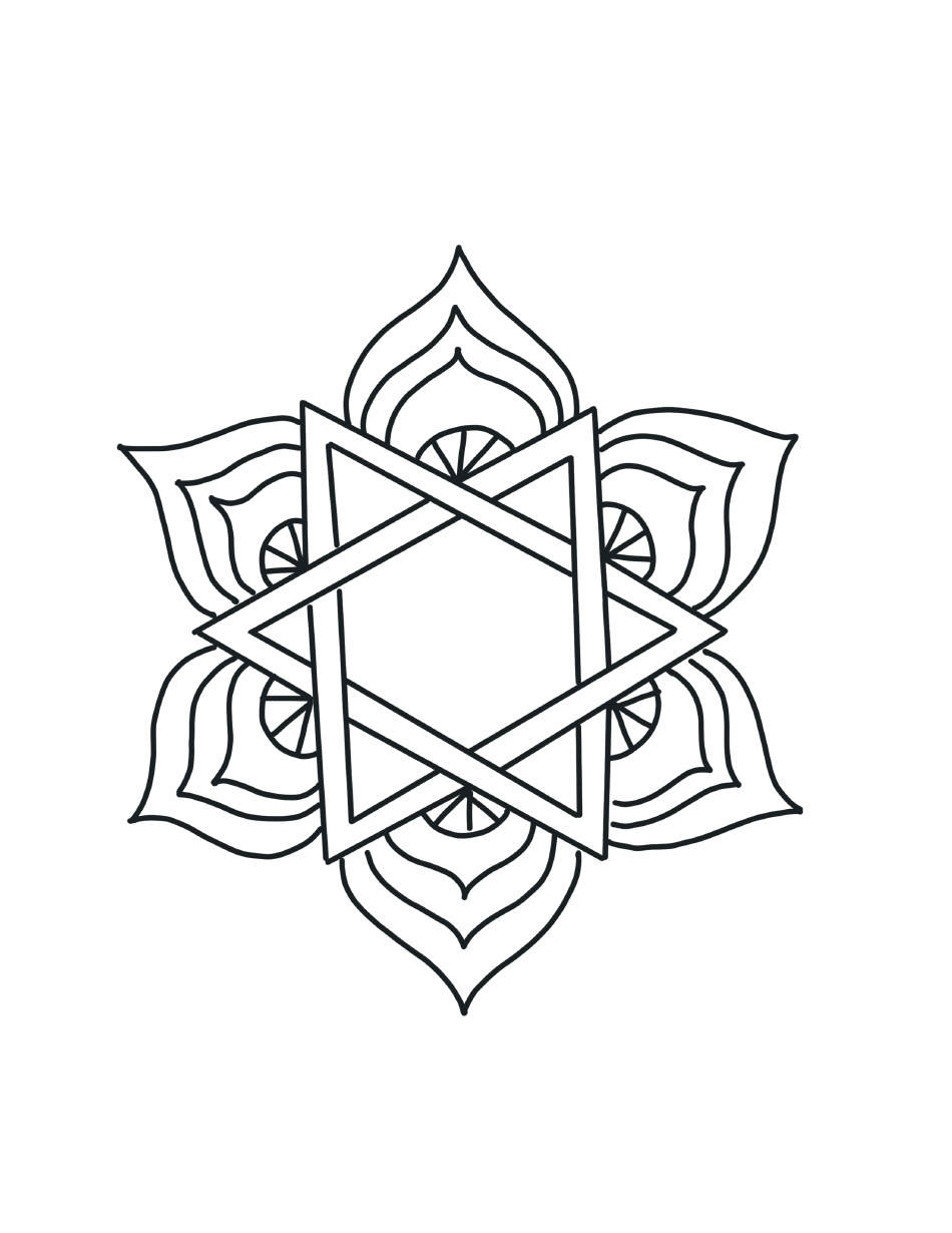 Star of David Mandala Plate Pattern Template, Page 3