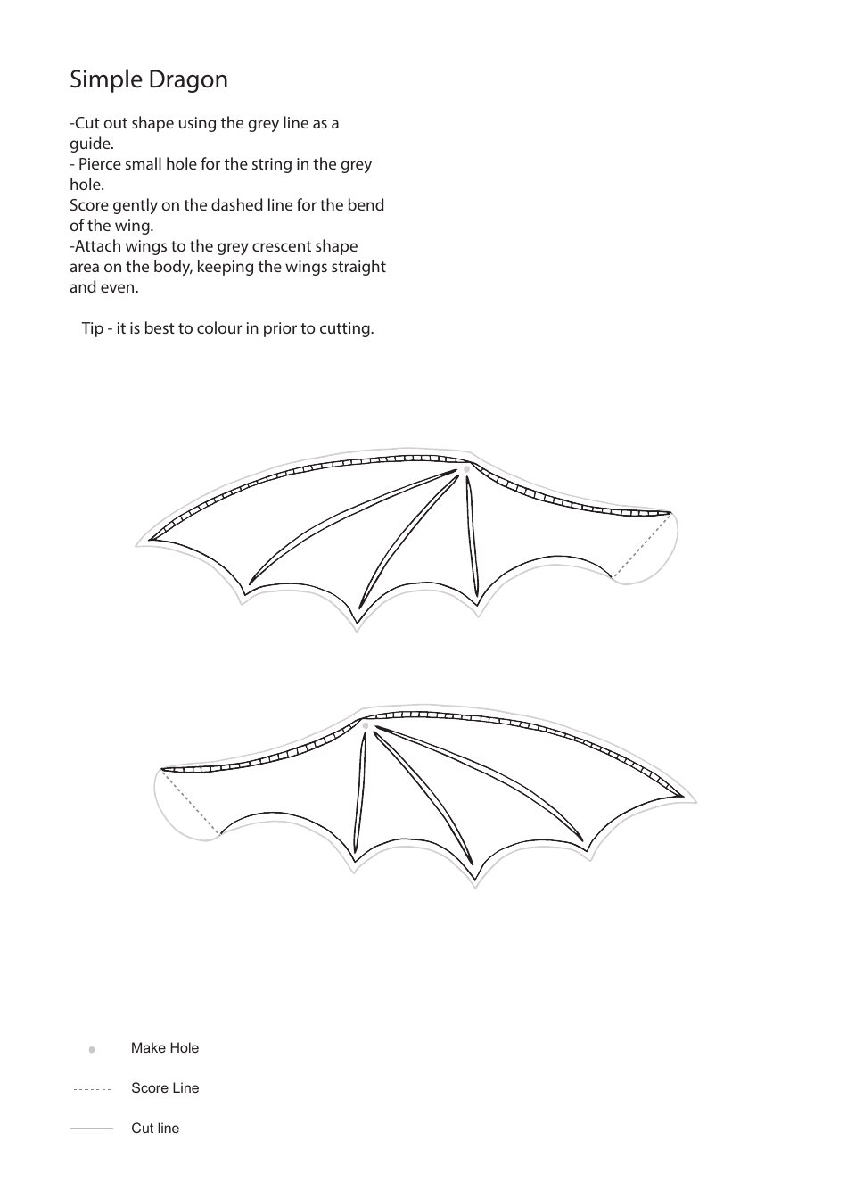 Dragon Finger Puppet Template, Page 3