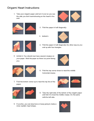 Document preview: Origami Heart Guide