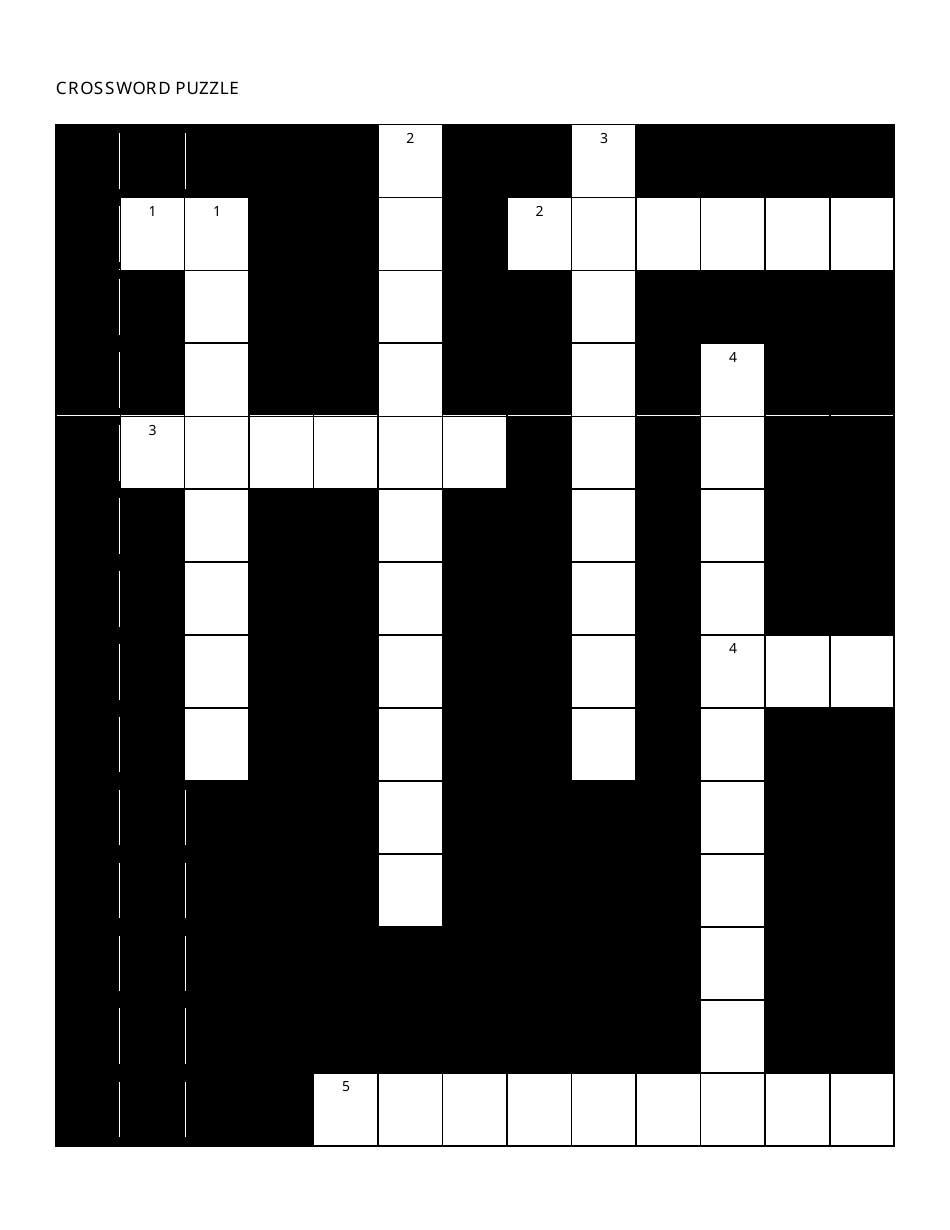 Crossword Puzzle Template, Page 1