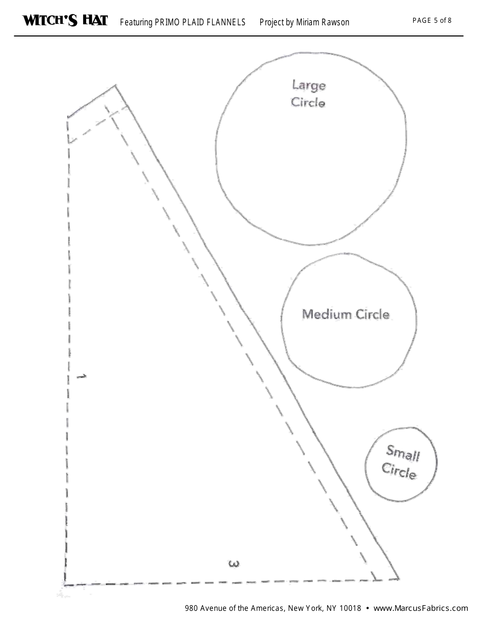 Witchs Hat Sewing Pattern Templates, Page 5