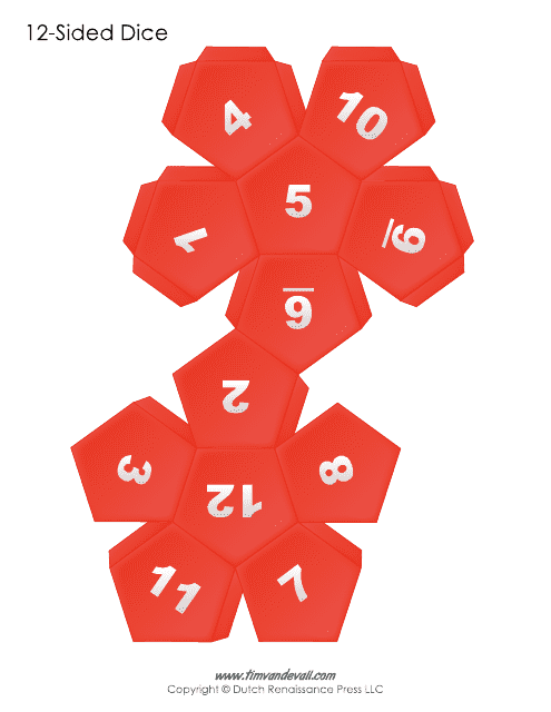 12-sided Dice Template