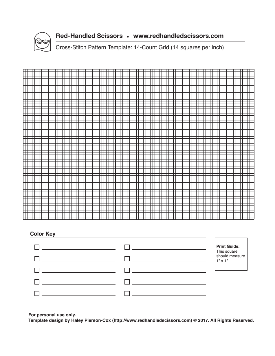 14-count Grid Cross-stitch Pattern Template, Page 1