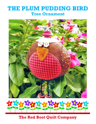 Plum Pudding Bird Sewing Pattern Template