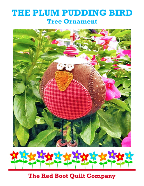 Plum Pudding Bird Sewing Pattern Template Image Preview