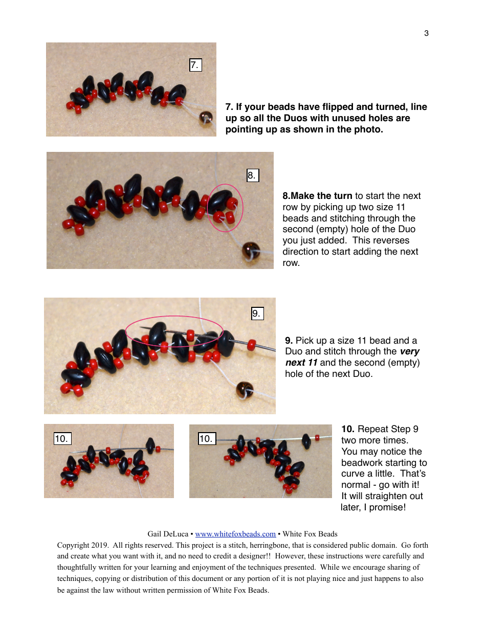 Super Duo Herringbone Bracelet Beading Pattern, Page 3