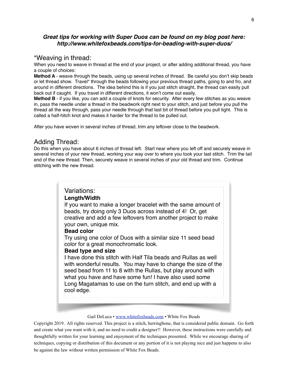 Super Duo Herringbone Bracelet Beading Pattern, Page 6