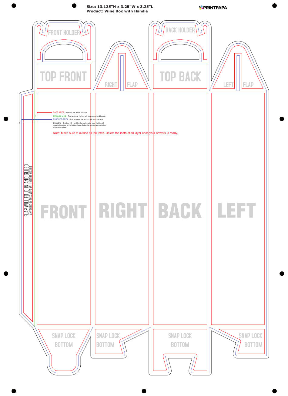 Wine Box With Handle Template