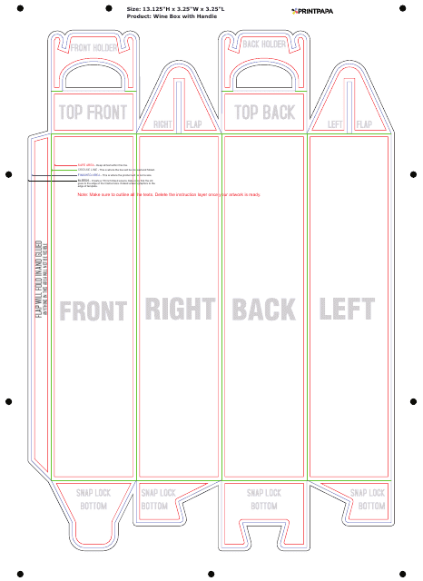 Wine Box With Handle Template