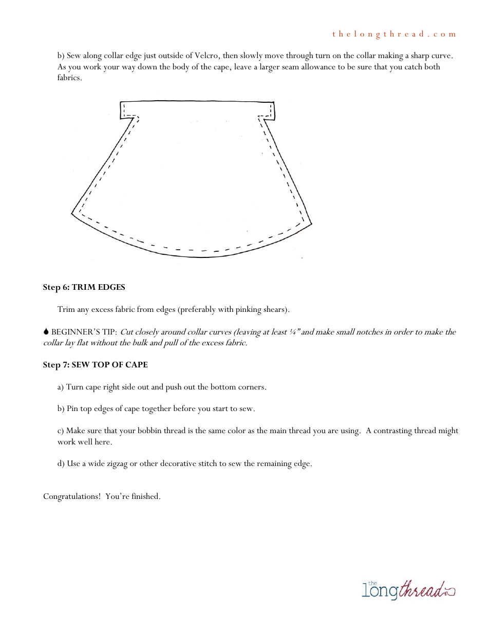 Superhero Cape Sewing Pattern, Page 3
