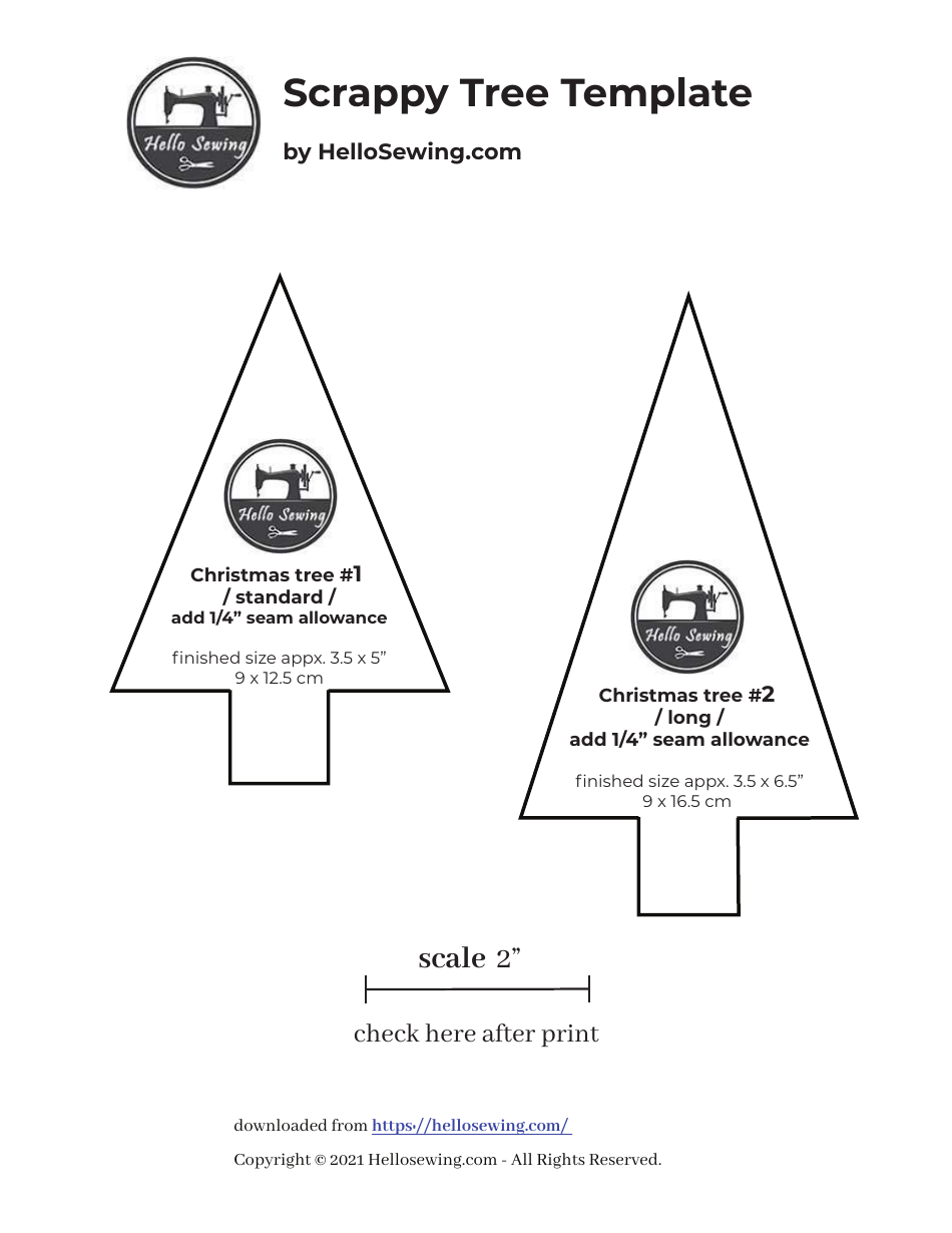 Scrappy Tree Sewing Template - Free Download