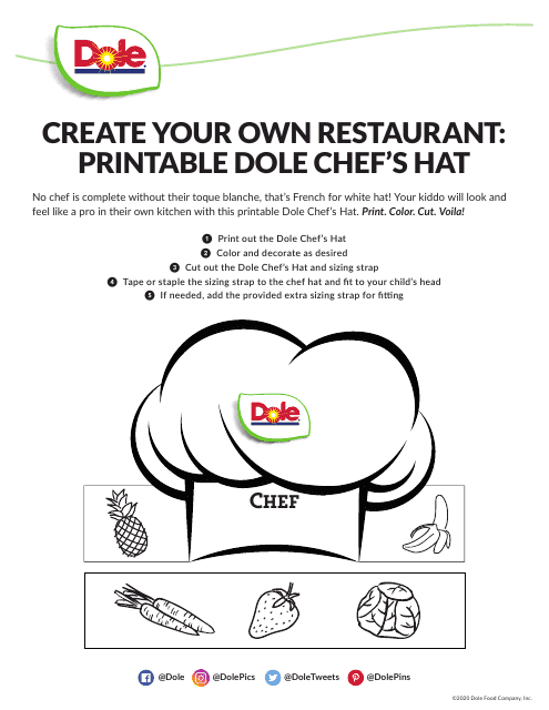 Chef's Hat Template - Dole