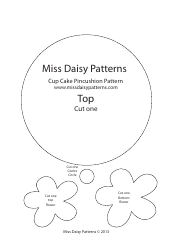 Document preview: Cupcake Pincushion Pattern Template, 2013