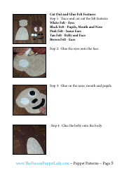 Monkey Felt Hand Puppet Pattern Template, Page 5