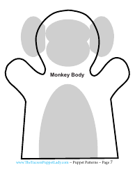 Monkey Felt Hand Puppet Pattern Template, Page 7
