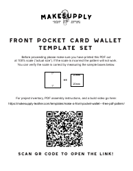 Document preview: Front Pocket Card Wallet Template