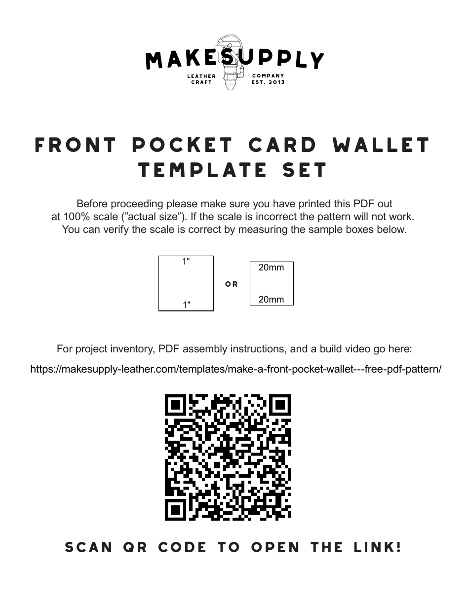 Front Pocket Card Wallet Template Download Printable PDF | Templateroller