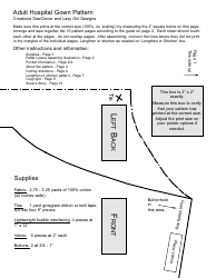 Document preview: Adult Hospital Gown Sewing Pattern Templates