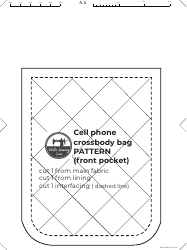 Cell Phone Crossbody Bag Sewing Pattern Template, Page 2