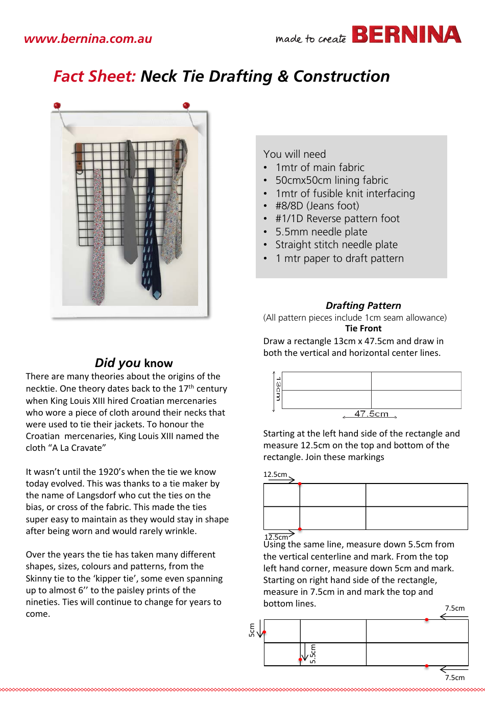pattern for neck tie