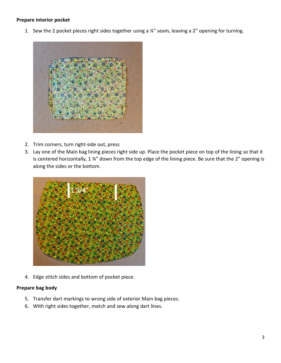 Elementary Crossbody Bag Sewing Pattern Template, Page 3