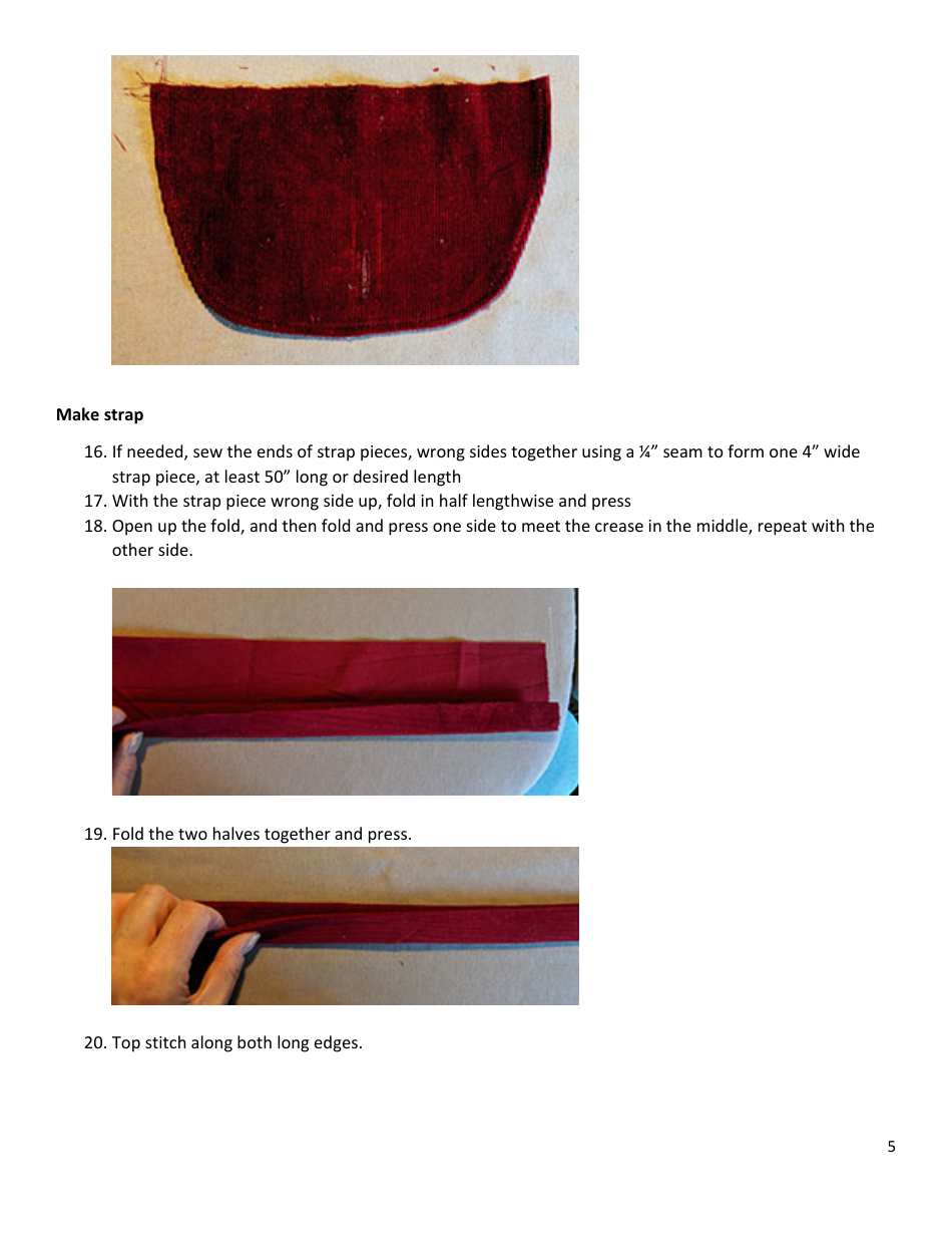 Elementary Crossbody Bag Sewing Pattern Template, Page 5