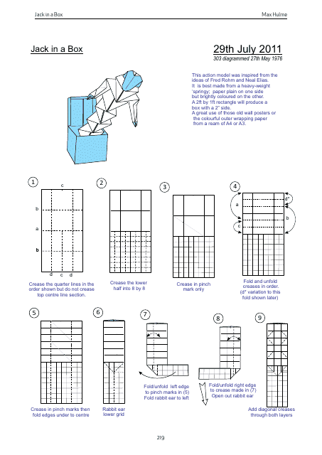 Origami Paper Jack in a Box Guide