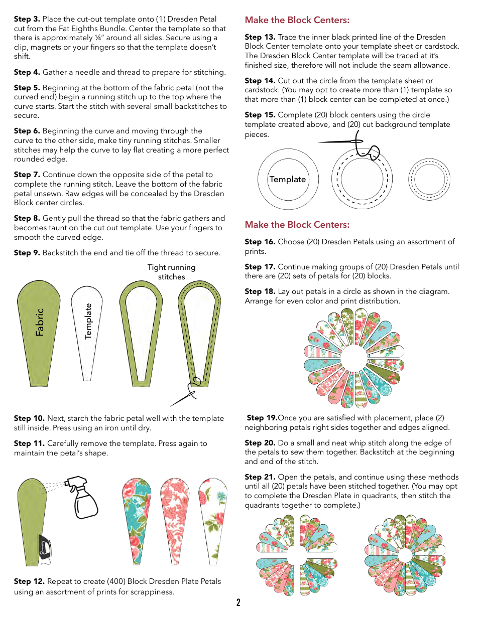 Pocketful of Posies Quilt Pattern Templates, Page 3