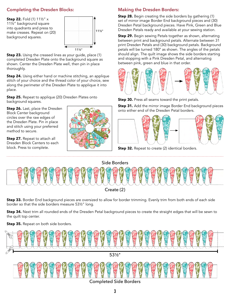 Pocketful of Posies Quilt Pattern Templates, Page 4