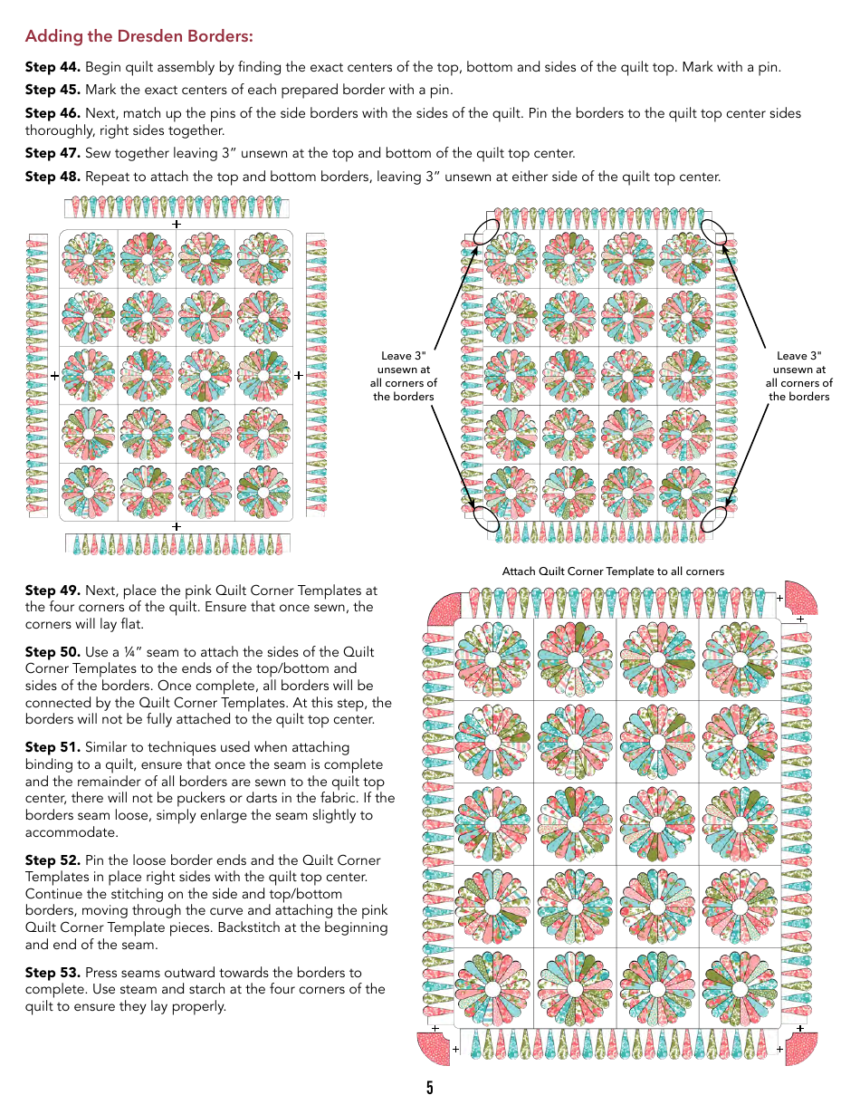 Pocketful of Posies Quilt Pattern Templates, Page 6