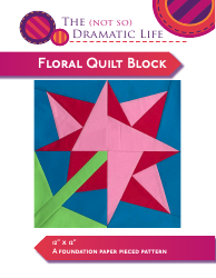 Document preview: Floral Quilt Block Pattern Template